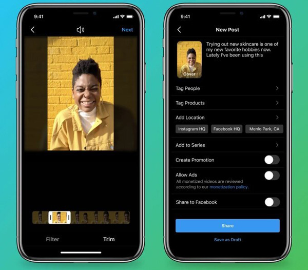 بخش ویدیو در بروزرسانی اینستاگرام